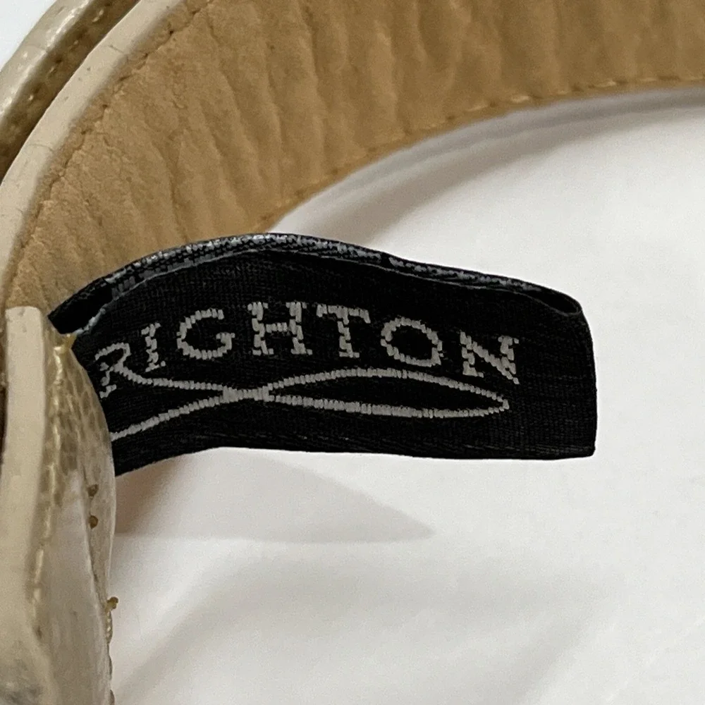 Vintage Brighton Belt M Light Tan‎ Faux Embossed Leather Western Silver Tip